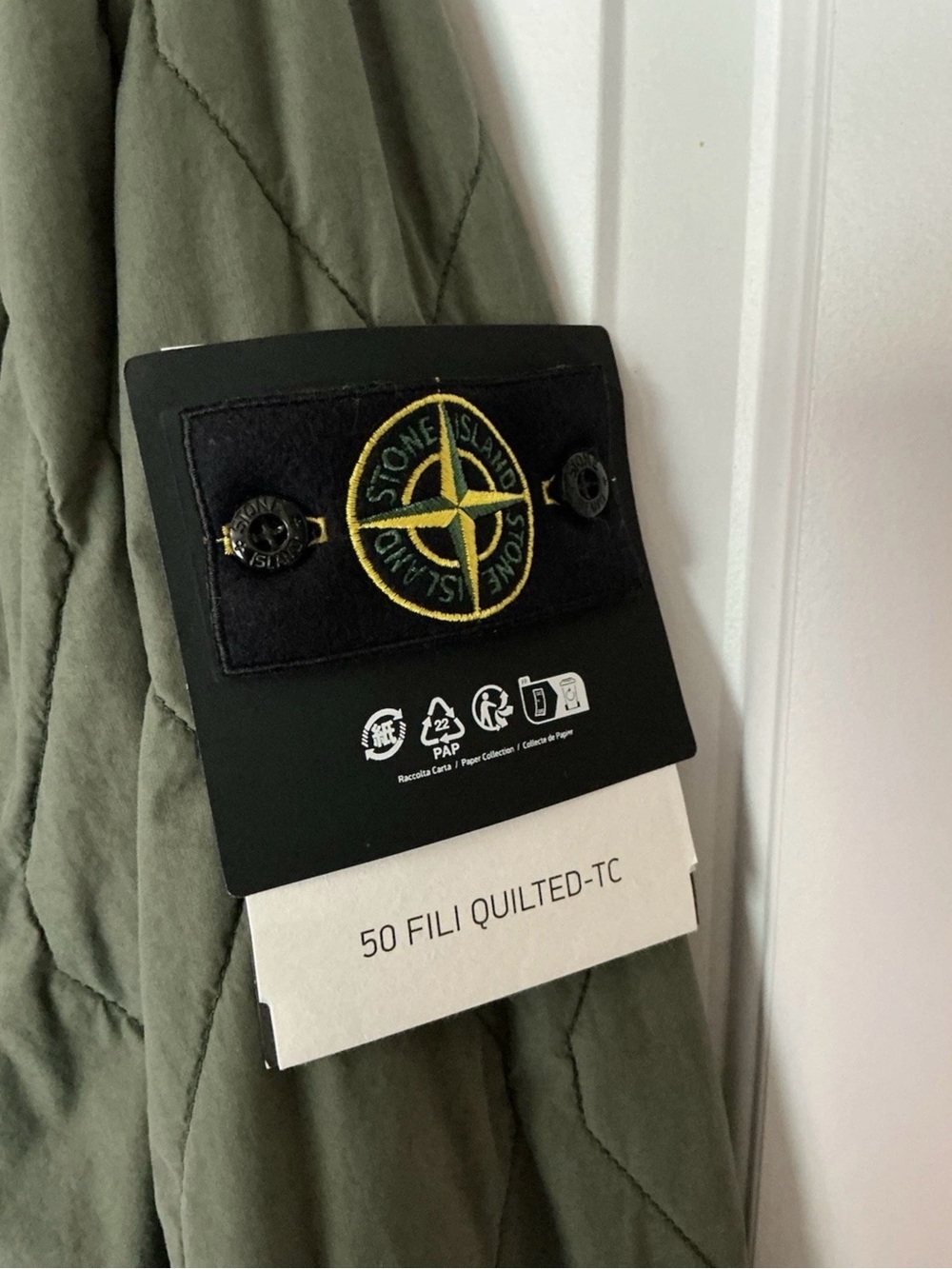 Size XXL - Stone Island Olive Green 50 Fili Quilted TC Jacket 8115Q0633 - Picture 6 of 9